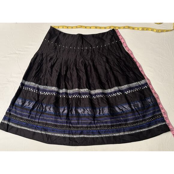 Alfani 4 Petite Beaded Sequin Black Silk and Cotton Sequin and Beaded Skirt - Picture 5 of 6